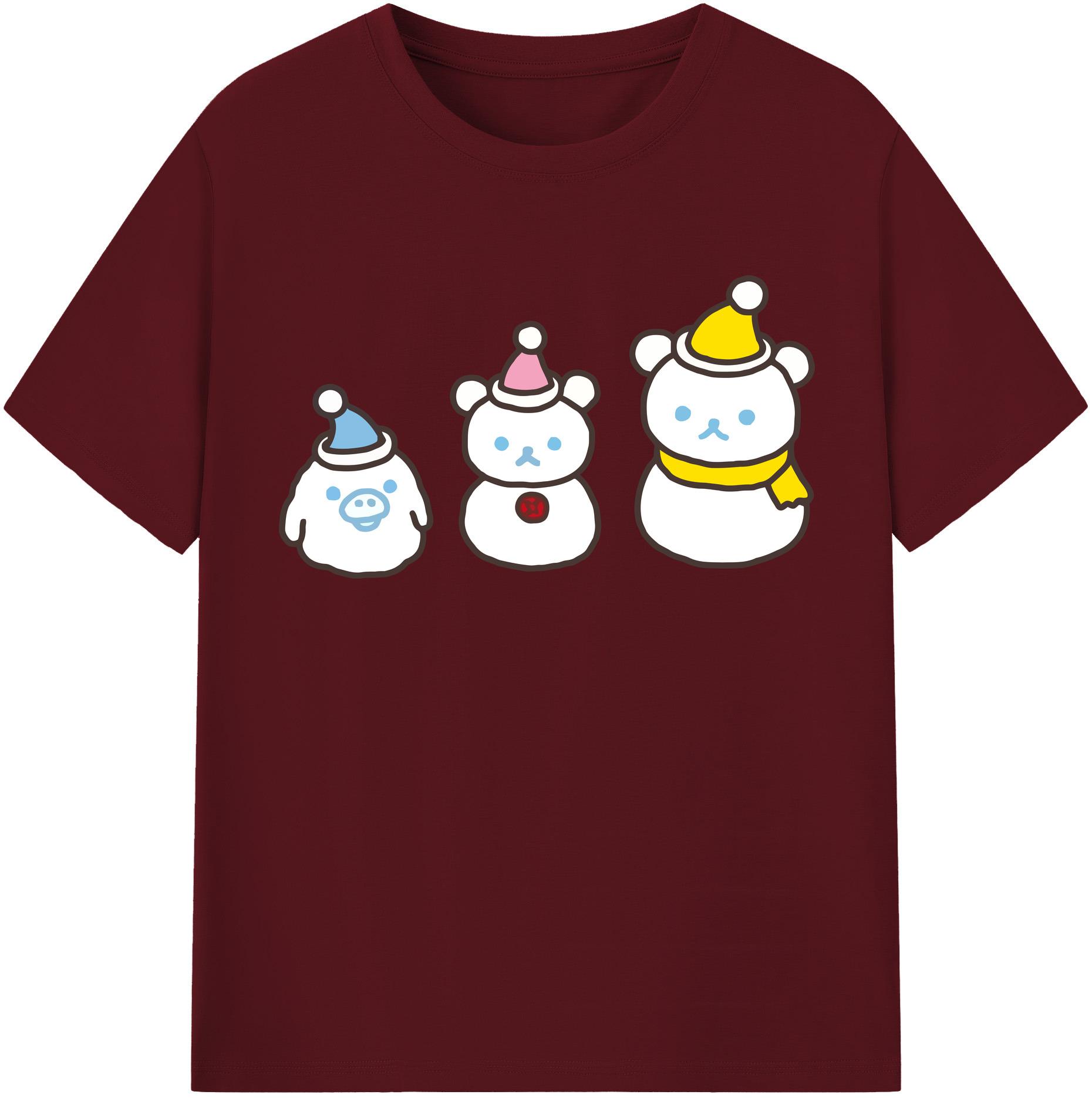 （画像用） リラックマ リラックマ キイロイトリ Rilakkuma Korilakkuma Kiiroitori 綿100％半袖Tシャツ（フロントプリント）